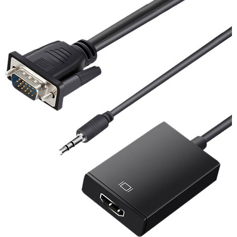 Adaptador VGA a HDMI (con audio): conecta fácilmente dispositivos VGA a monitores HDMI apto para televisores y ordenadores. (1/4)