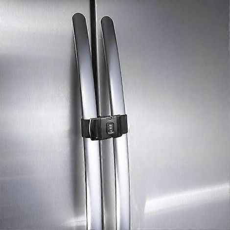 Loquet de sécurité réglable pour porte de réfrigérateur/congélateur (lot de 2), idéal pour les tout-petits et les enfants à besoins spécifiques. Installation sans perçage ni vis. (1/2)