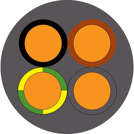 Câble d'alimentation RS PRO 4G1,5 mm², gaine PVC Gris, Retardant à la flamme, 50m ( Prix pour Bobine de 50 Mètres )
