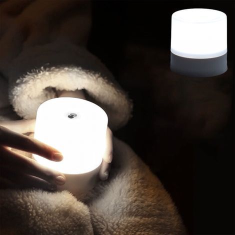 Lámpara de noche LED para dormitorio, lámpara de mesita de noche con protección ocular para niños, control silencioso, iluminación suave y cómoda (1/5)
