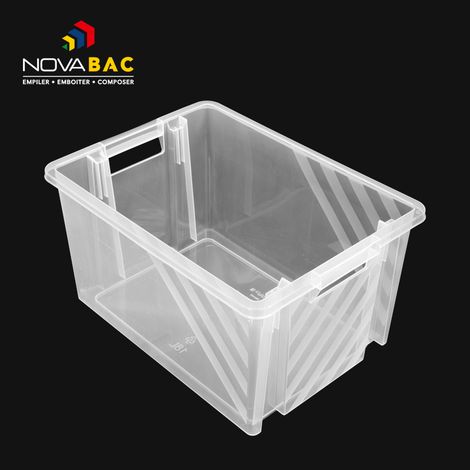 Bac de manutention NOVABAC translucide - 18 L - 390 x 287 x 212 mm - NOVAP (1/4)