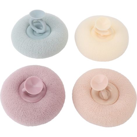 Lot de 4 Gants de Douche Exfoliants, Boule de Gommage Corps en Maille avec Ventouse, Nettoyant et Massant pour Peau Adulte, Accessoire de Salle de Bains (1/5)