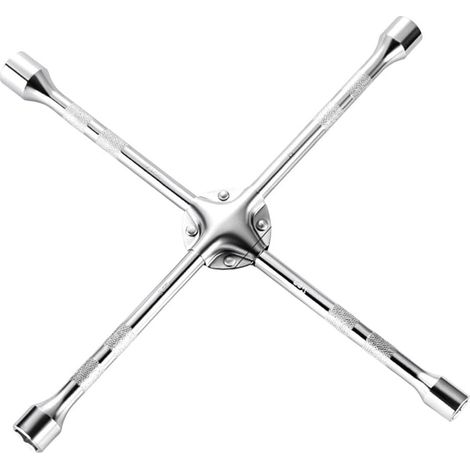 Chiave a croce per dadi ruota auto a 4 vie per impieghi gravosi, chiave a croce per dadi ruota auto a 4 vie per bussole auto da 17, 19, 21, 23 mm (20")