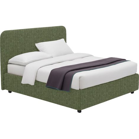 Letto Singolo Reading, Sfoderabile, Contenitore Made in Italy, Verde