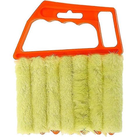 Nettoyant pour pinceaux, nettoyant pour stores, brosse de dépoussiérage, brosse pour stores vénitiens, plumeau à main-16X13.5CM-Orange