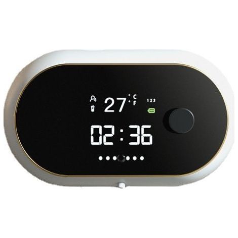 Distributeur automatique de savon sous forme de mousse, liquide créatif, affichage de la température du temps, Induction du corps humain, lavage des mains, étanche(blanc)