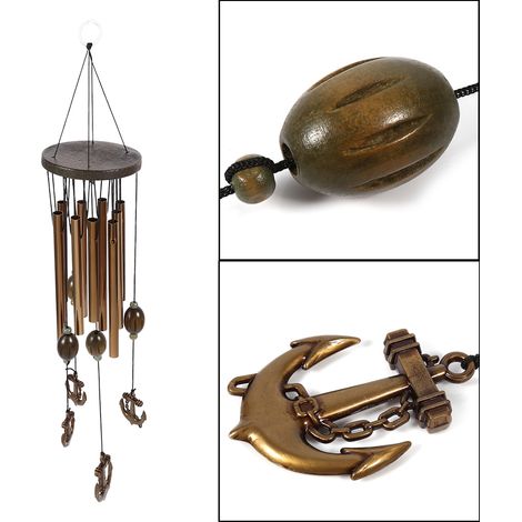 Carillon éolien tubulaire style vintage, cloches d'église, décoration à suspendre porte ou fenêtre. (1/5)