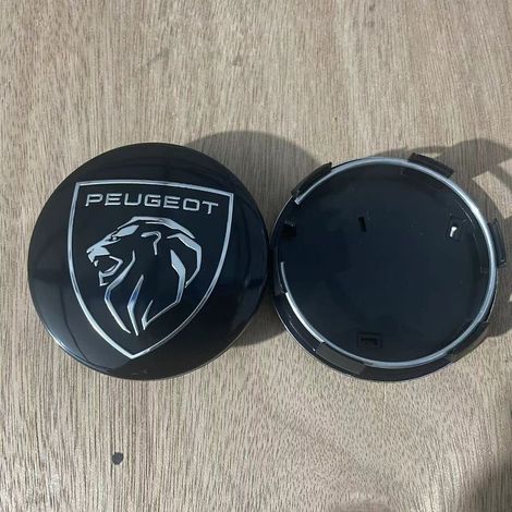 Enjoliveurs Peugeot 60 mm, nouveau modèle « tête de lion » noir, spécialement conçus pour les jantes en alliage des modèles 3008 et 5008