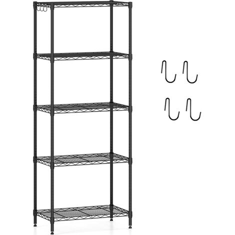 COSTWAY Étagère de Rangement à 5 Niveaux, Étagères Réglables Robuste avec Grille en Fil en Forme de V, Meuble de Rangement pour Cuisine, Garage, Salon (M 5 Niveaux) (1/5)