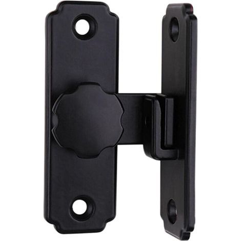 Barn Door Latch for Bedroom, Black, Durable, 90-180 Degree, Stainless Steel (1 (90 Degree Short Type))