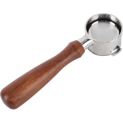 Siebträger ohne Schaumbildung, herausnehmbar, waschbar, aus Edelstahl, mit ergonomischem Holzgriff, Typ A (1/5)