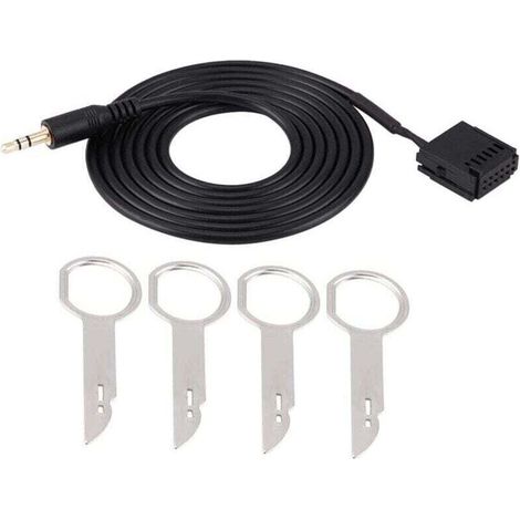 Adaptateur Auxiliaire Audio Voiture Compatible Autoradio Ford 6000CD Mondeo Fiesta avec Outil Extraction CD