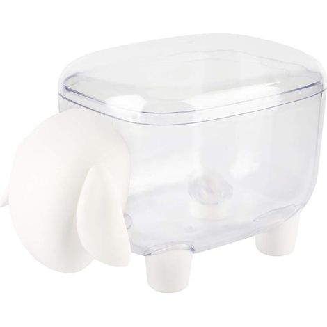 Soporte de plástico para hisopos de algodón con forma de oveja, organizador de almacenamiento para encimera de baño para bolas y hisopos de algodón (blanco) (1/5)