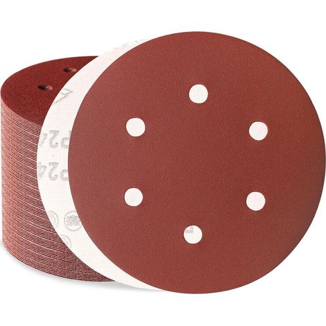 Schleifpapier 150mm Klett Körnung 240 6 Loch 240 Körnung 100 Stück (1/5)