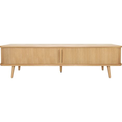 Meuble TV 2 Portes Coulissantes "Rove" 178cm Chêne (1/5)