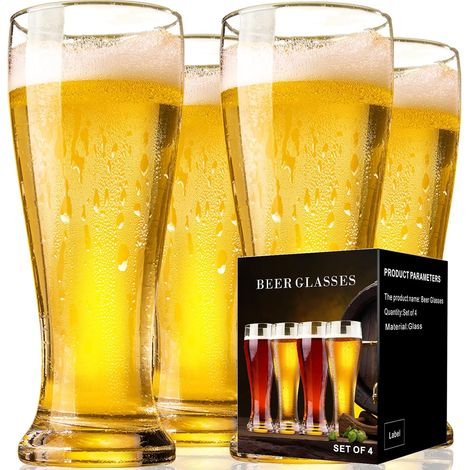 Lot de 4 verres à bière 420 ml, cadeau pour homme (1/5)