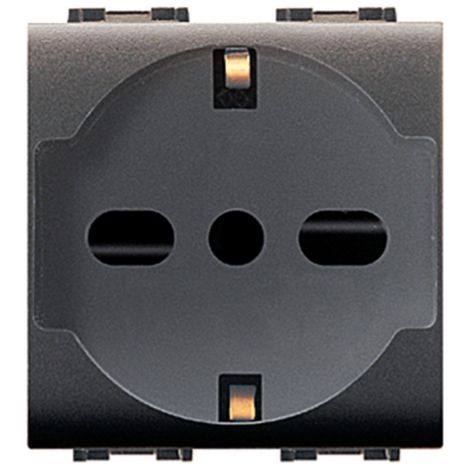 Mylife Art 4050 Electrochannels Prise de by-pass Schuko 10 / 16A compatible avec Btcino