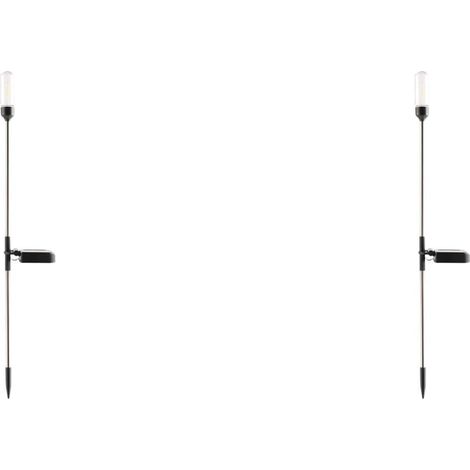 Lot de 2 lampes solaires d'extérieur LED étanches pour jardin, allée, paysage, cour, pelouse, clôture, décoration (diamants) (1/5)