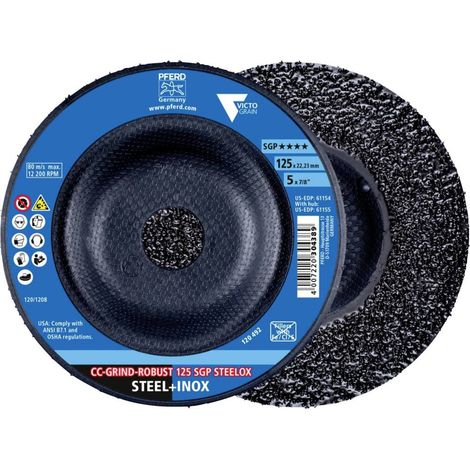 PFERD TOOLS 64195126 Mola Diametro 125 mm Ø foro 22.23 mm Acciaio inox, Acciaio, Legno 10 pz. (1/5)