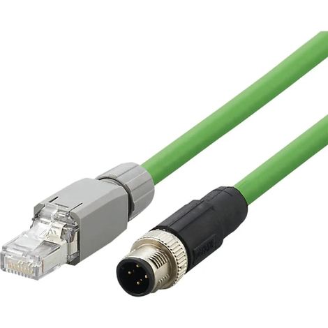 [NEUWERTIG] B-Ware Ifm Electronic Verbindungsleitung Kabel Patchkabel Stecker M12 Rj45 4 Pol 5m Grün (1/2)