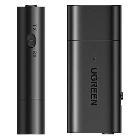 Adaptador de audio inalámbrico Bluetooth 5.1 Ugreen con conector mini jack de 3,5 mm, color negro (CM523 60300)