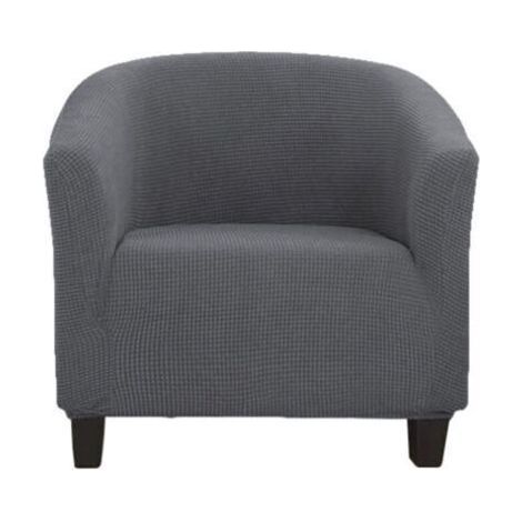 Jacquard Stretch Armchair Cover with Armrests for Cafe Armchair, Club Chair, Relaxer Armchair, Stretch Cover (Dark Grey) (1/4)
