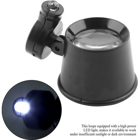 10-fache LED-Okularlupe, Juwelierlupe, Einzelglas-Uhrenreparaturwerkzeug (1/5)