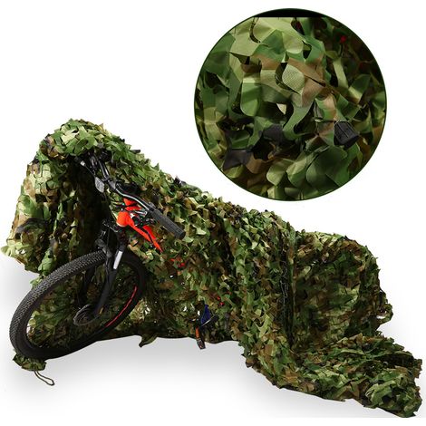 Filet de camouflage 1,5 × 7 m, forêt jungle, bâche occultante pour camping, extérieur, chasse et observation (1/3)