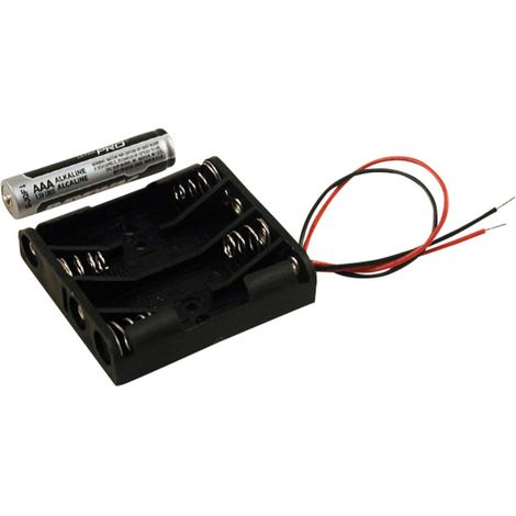 Hammond Electronics BH4AAAW Batteriehalter 4 x AAA Kunststoff Schwarz 1 St.