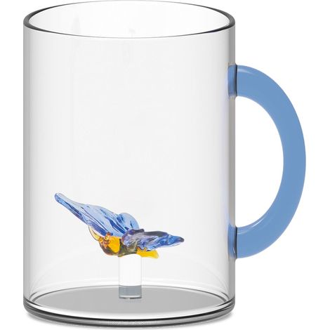 WD LifeStyle Tazza Vetro Borosilicato Cc 420 ml Decoro Farfalla