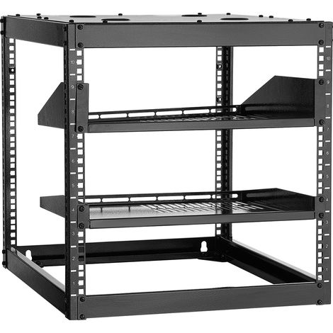 VEVOR Rack de Serveur a Cadre Ouvert 10U Support de Reseau Autoportant ou Mural, Profondeur 585 mm, avec Etageres Ventilees, Materiel de Montage, pour Equipements Reseau Informatique et Audiovisuel (1/5)