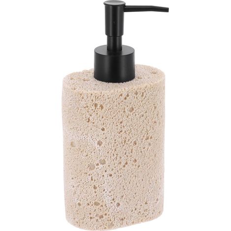 Distributeur a savon polyresine aspect pierre 350 ml - naturel - Tendance (1/2)