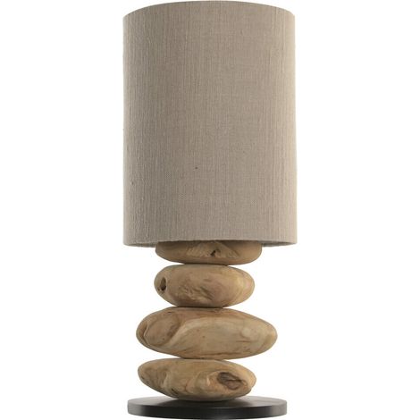 Lampara Sobremesa Teca Hierro 32X32X71 (1/5)