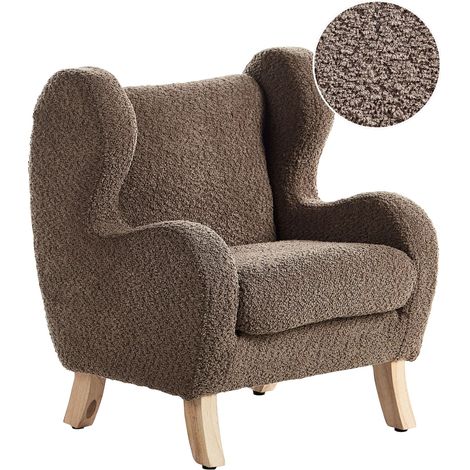 Sedia imbottita in bouclé con braccioli, peluche per bambini marrone Farum