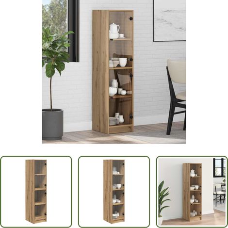 Vitrine en bois - Haut Armoire Chêne artisanal 35 x 37 x 142 cm Bois d'ingénierie (1/5)