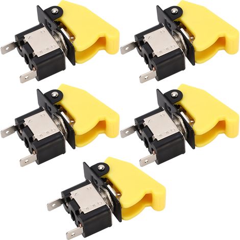 Interrupteur à bascule 25A 12V DC, lot de 5, alliage antioxydation, couvercle ABS, structure stable, marche/arrêt, interrupteur rocker robuste. (1/5)