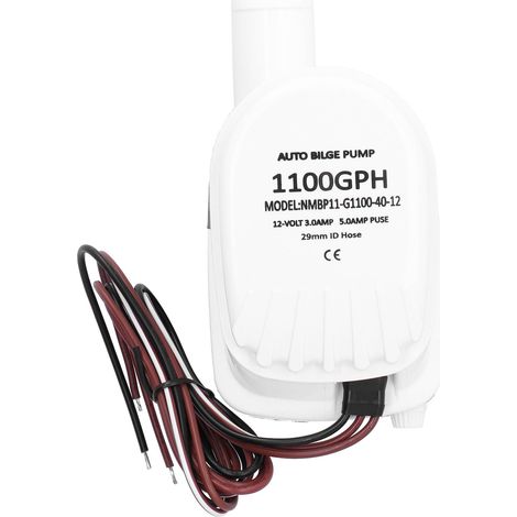 Pompe à eau de cale de bateau Submersible automatique 12V 1100GPH, interrupteur à flotteur intégré à haute efficacité (1/5)