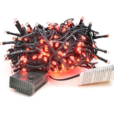 Lupex Shop - Luci led da interno, per decorazioni natalizie, effetti speciali, 8 numeri di gioco, colore Rosso - 100 led (1/3)