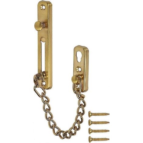 1 chaîne de verrouillage de porte en acier inoxydable avec ressort antivol, loquet de porte robuste et poli avec s (1/5)