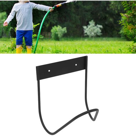 Support Mural pour Tuyau de Jardin en Acier Inoxydable Petit Rangement Noir - KZQ (1/5)