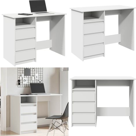 Schreibtisch Weiß 102x50x75 cm Holzwerkstoff - Schreibtisch Weiß - Schreibtisch Wohnzimmer (1/5)
