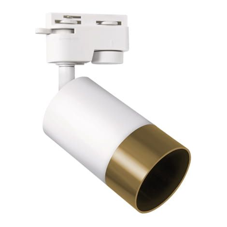 Faretto a binario GU10 35W bianco-oro a forma di trombone TRA Ideus 04087