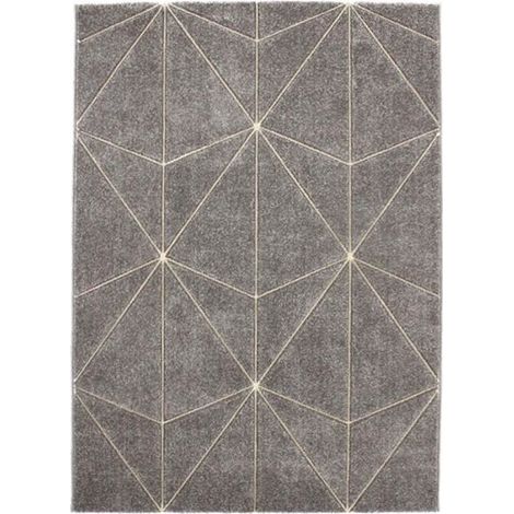 BIRDS - Tapis à motifs géométriques gris 133x190 (1/4)