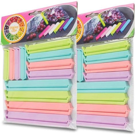 Beutelclips, 24er-Packung, Kunststoff-Lebensmittelverschlussclips, antioxidativ