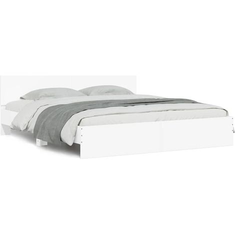 Maison Exclusive - Estructura de cama con cabecero blanca 160x200