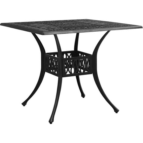 vidaXL Table de jardin Noir 90x90x73 cm Aluminium coulé (1/5)