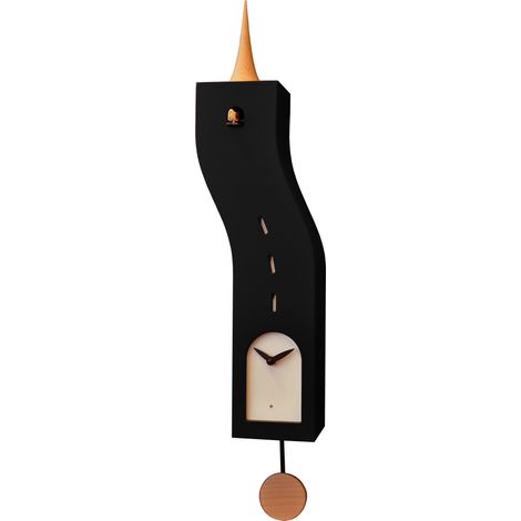 Orologio a Cucù da Parete 15X57X10Cm Pirondini Italia Stortolo Nero