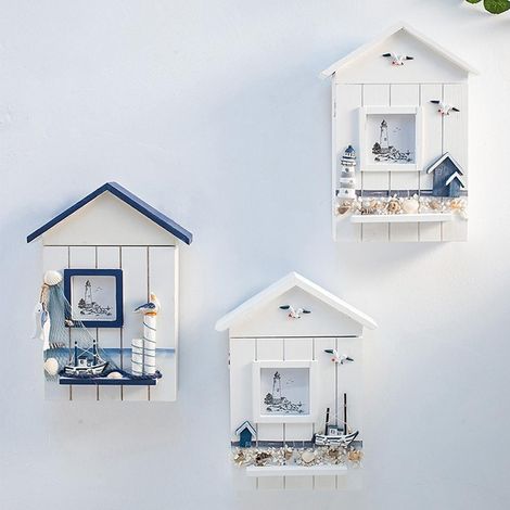 Boîte à clés murale en bois, porte-objets divers, armoire pratique et fonctionnelle (1/3)