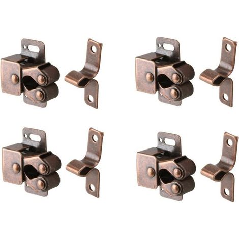 Cyclingcolors – Lot de 4 loqueteaux à rouleau en bronze vintage – Finition élégante pour meubles et placards – Sécurisation esthétique cuisine chambre (1/2)
