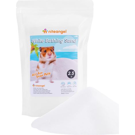 Sable de bain du désert pour hamster  Sable de bain sans poussière ou sable de litière pour hamsters, chinchillas, gerbilles, souris, dégus ou autres petits animaux domestiques (Sable blanc (1/5)